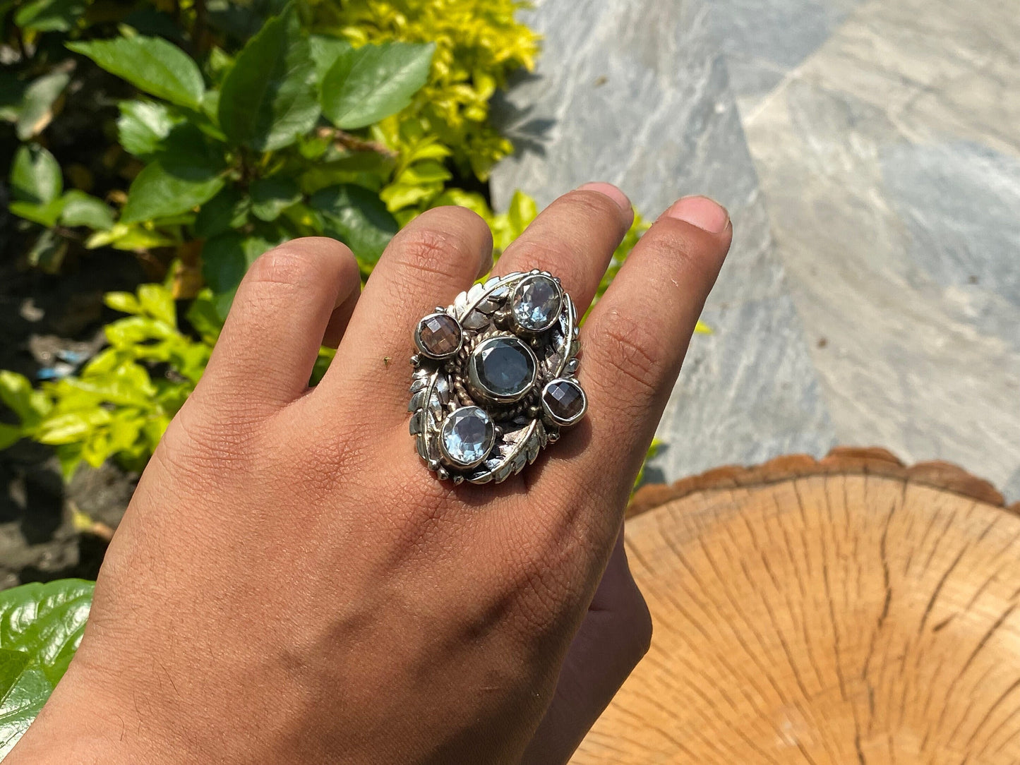Unique Unisex Aesthetic Ring, Adjustable Ring, Tibetan silver Ring.