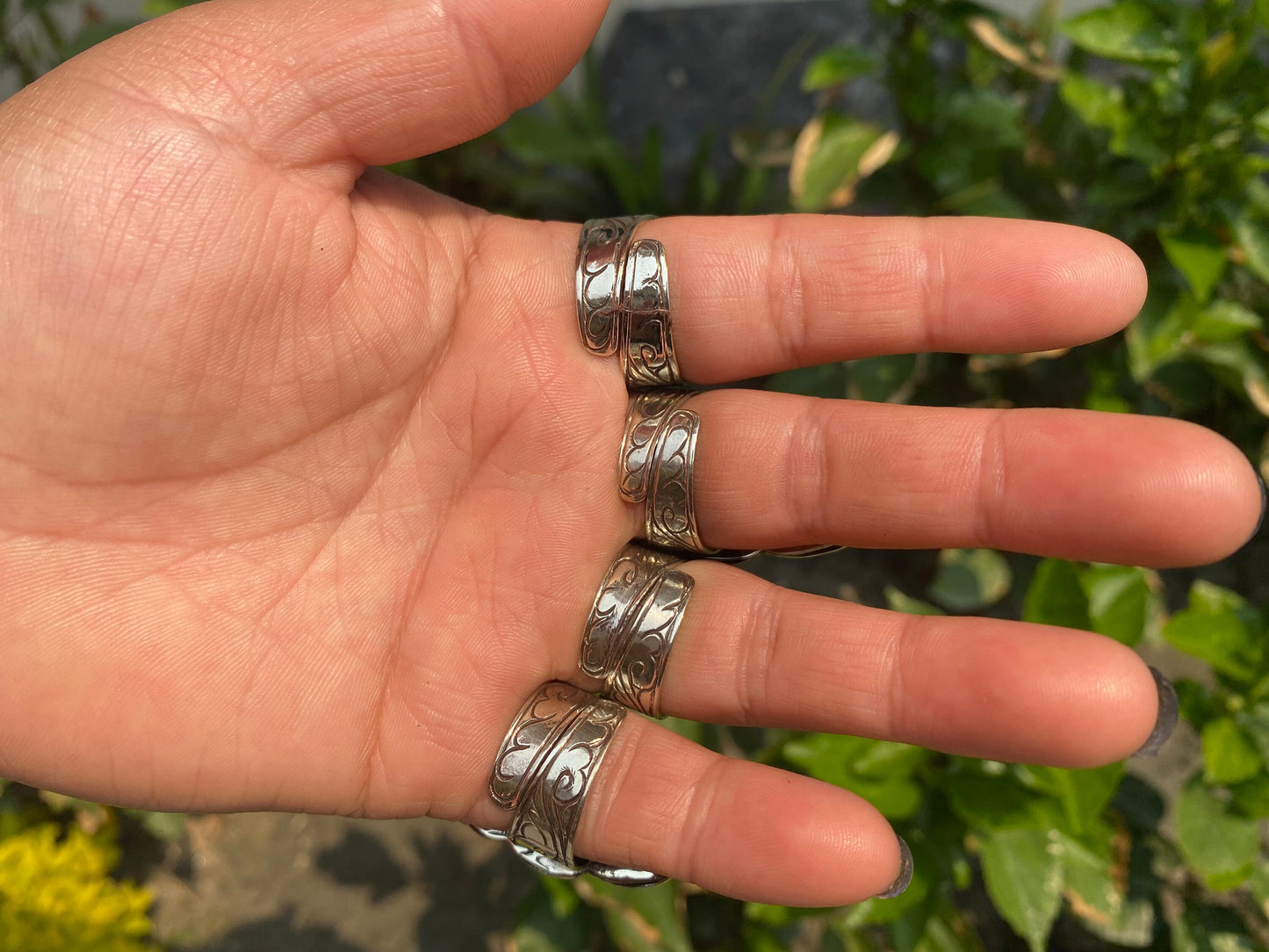 Unisex Coastal Chic: Big Oyster Adjustable Ring, Tibetan Silver Ring.