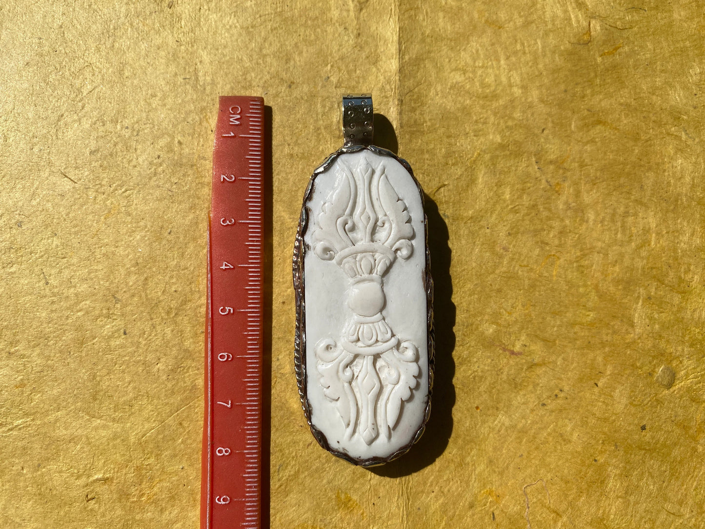 Vajra Buffalo Bone Amulets, Tibetan Silver Pendants, Men or Women Jewelry, Tribal Jewelry, Protector Amulet, Buddhist Jewelry, Shiva Trident