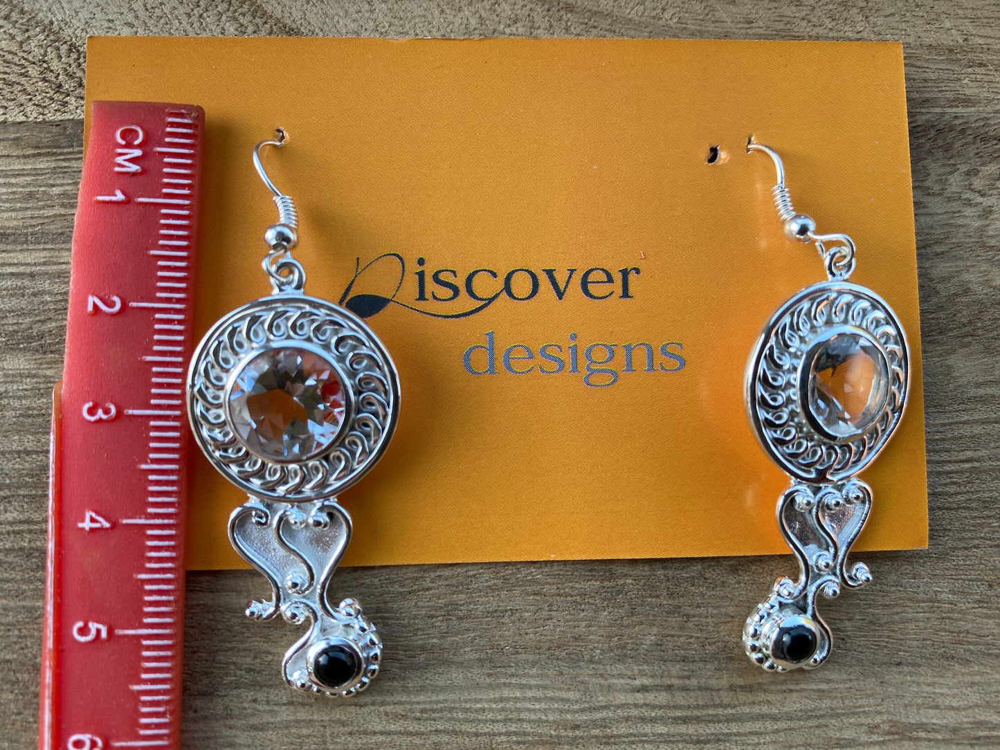 White topaz Earrings, Black Onyx Birthstone Earrings, Silver Overlay,Birthday Gift for Girlfriend,Handmade Dangle Earrings,Gemstone Earrings