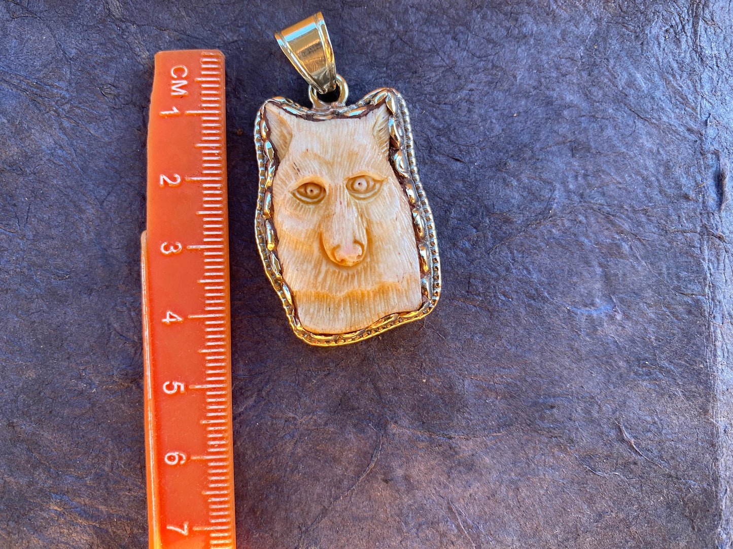 Wolf Hand Carved Bone Tibetan Silver Small Pendant, Animal Lovers Jewelry, Best Cute Gift, Wildlife Jewelry, Wild Animal Gift