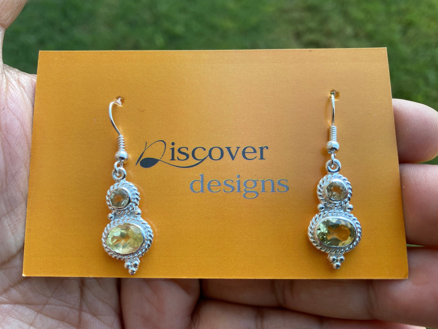 Yellow Sapphire Gemstone Silver Overlay Earring, Birthstone, Birthday Gift, Dangle Earring, Gemstone Earrings, Bridesmaid Earring