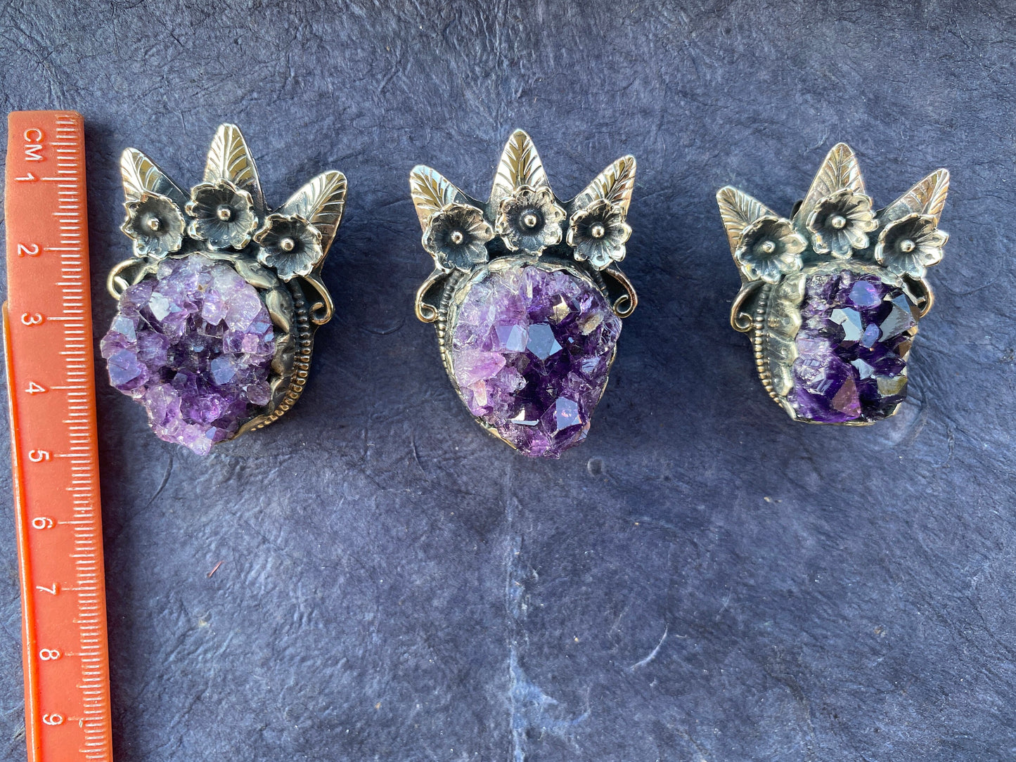 Raw Amethyst Druzy Natural Stone Tibetan Silver Pendant, Healing Pendant, Hill Tribe Women's Jewelry, Birthstone Pendant, Pendant Necklace