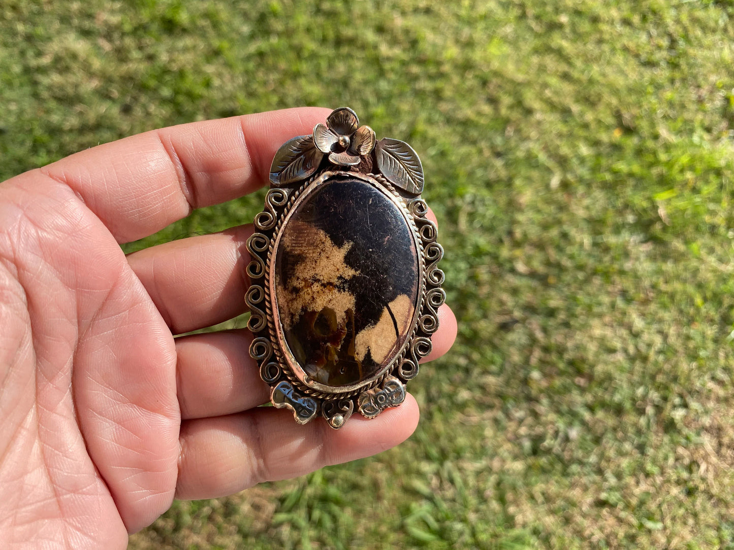 Raw Baltic Amber Tibetan Silver Pendant, Fossilized Amber Jewelry, Ancient Style Amber Pendant, Earthy Bohemian Jewelry, Amber Jewelry Gift