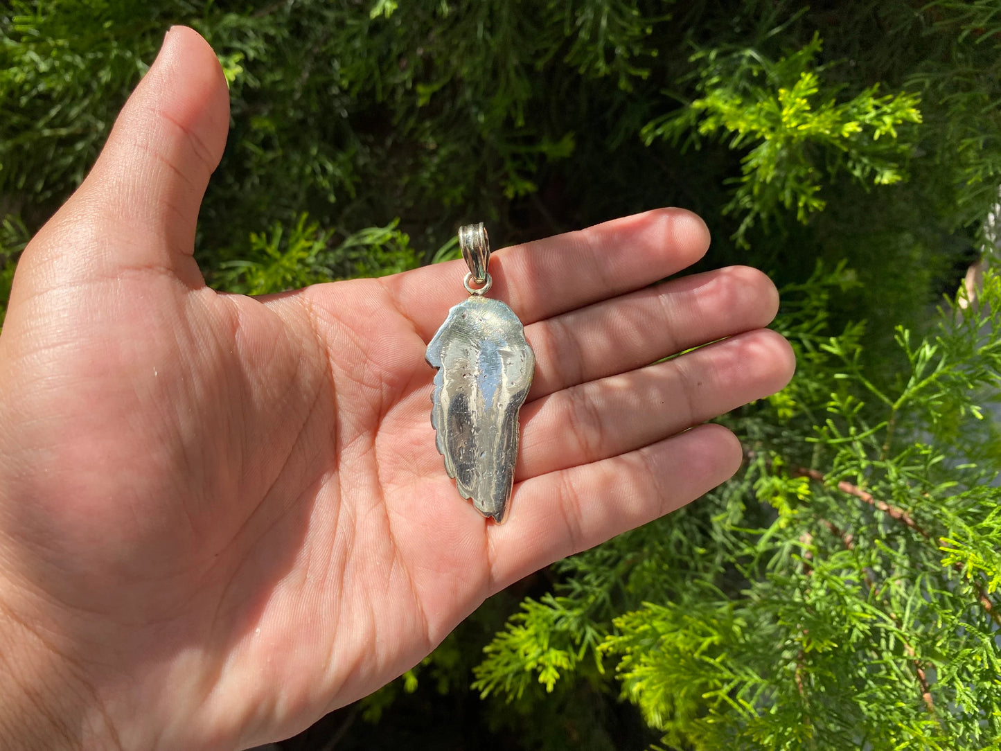 Unique Tibetan Silver Pendant: Horse Face and Angel Wing – A Symbol of Freedom and Protection, Angelic Wing and Horse Face .