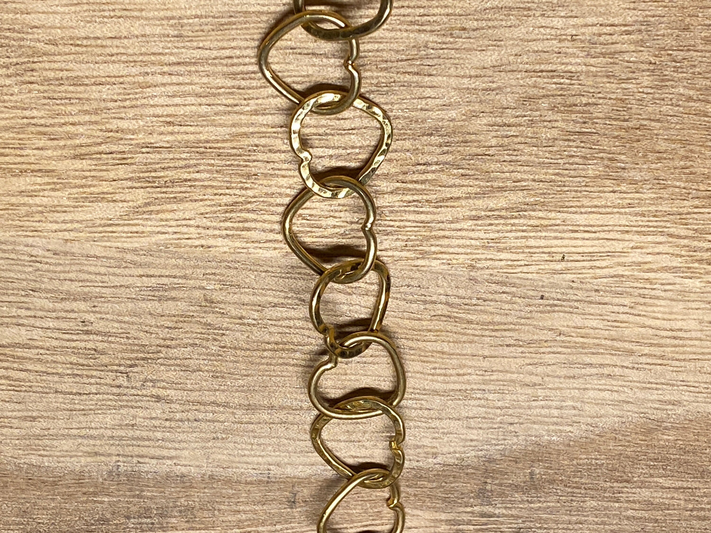 14x15mm Small Heart Link, High Quality 18k Shiny Gold Overlay Chain by the Foot, Closed Link Gold Plated Chain, Handmade Chain, Anti Tarnish