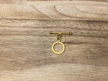 18k Matte Gold Toggle Clasp, Ring T Bar, T Bar Fasteners, Gold Toggle Clasp, Necklace / Bracelet Closures, Gold Plated Findings, Jewelry