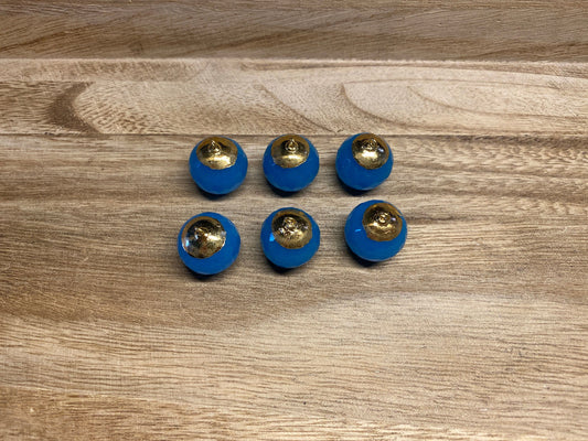 18mm Faceted Blue Quartz Bead, Gold Electroplated, Beads for Pendant Necklace/Bracelet Charm/Earring, Jewelry Making Supplies, Natural Stone