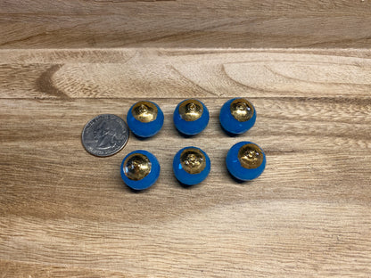 18mm Faceted Blue Quartz Bead, Gold Electroplated, Beads for Pendant Necklace/Bracelet Charm/Earring, Jewelry Making Supplies, Natural Stone