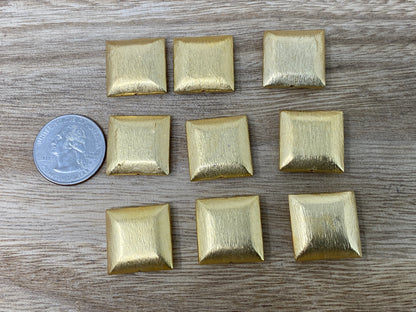 20mm Square Brushed Gold Bead, Spacer Bead, 18K Matte Gold Plated Findings, Brass Bead, Jewelry Making Supplies, Beads for Bracelet/Necklace
