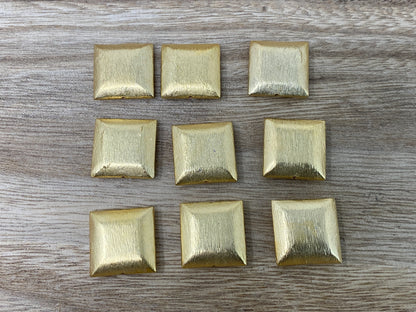 20mm Square Brushed Gold Bead, Spacer Bead, 18K Matte Gold Plated Findings, Brass Bead, Jewelry Making Supplies, Beads for Bracelet/Necklace