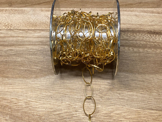 20x13mm Oval Link, High Quality 18k Shiny Gold Overlay Chain by the Foot, Closed Link Chain, Gold Plated Chain, Handmade Chain, Anti Tarnish