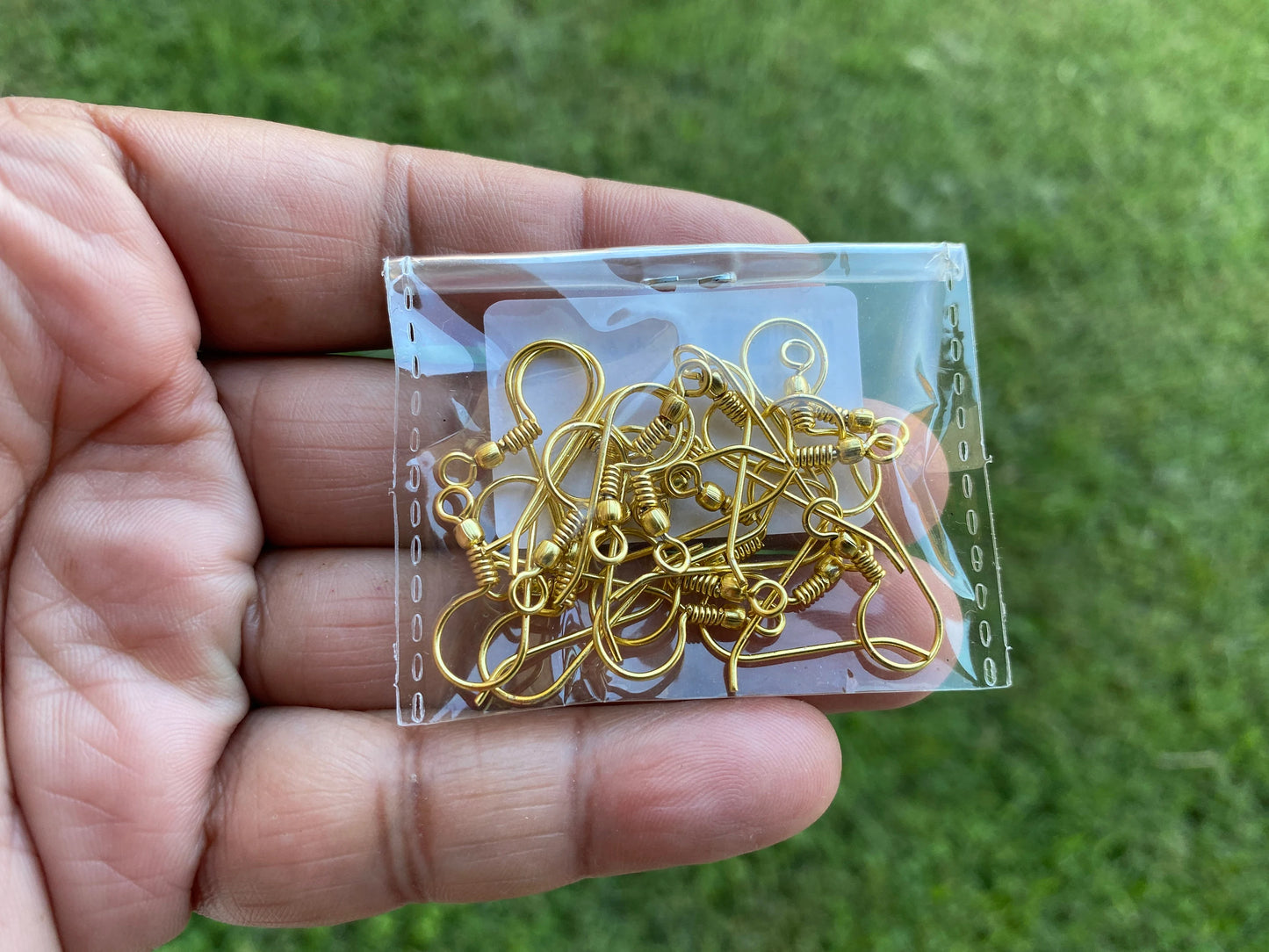 21mm, 10 Pairs Per Pack, Earrings Wire, High Quality 18k Gold Overlay, Fishhook with Inside Loop, Gold Plated Earring Findings, Gold Earwire