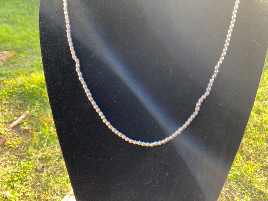 24 Inches Long 4mm Ethiopian Silver Plated Heishi Beads Necklace, African Beads Jewelry, Ethnic Jewelry, Tribal Jewelry, African Metal Beads