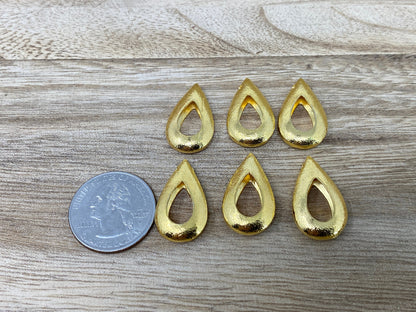 24x14mm Teardrop, 18k High Quality Gold Overlay, Jewelry Findings, For Earring/Bracelet/Necklace Charms,Gold Plated with Anti Tarnish Finish