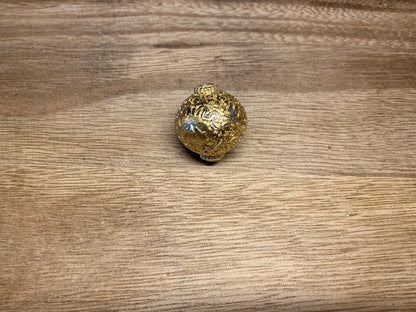 26mm Handcarved Tibetan Bead, 14K Matte Gold Overlay with Anti Tarnish, Guru Bead/Focal Bead, Center Bead, Nepalese Himalayan Ethnic Jewelry
