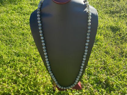 32" 8MM Matte Finish Natural Kiwi Jasper Necklace, Gold Overlay S-Hook Closure, Elevate Your Style with the Luxurious Appeal of Jasper Beads