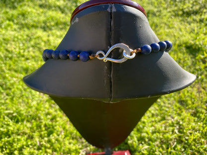 33" or 35" Long 9 mm Lapis Lazuli Elegance with S-Hook Closure Necklace, Natural Gemstones, Boho Necklace, Statement Necklace, Boho Chic