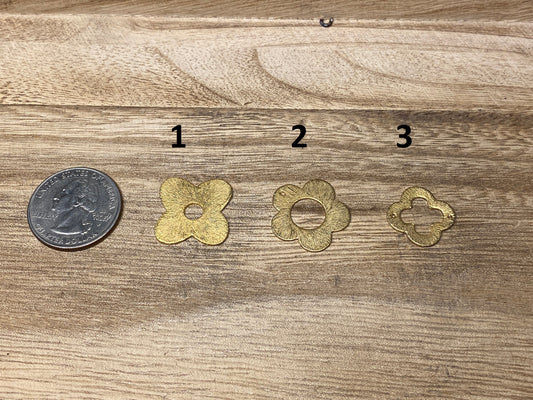 5pcs,Brushed Gold Jewelry Component,Quatrefoil  Shaped, Clover,Gold Plated Jewelry Findings, Earring/Bracelet Charms, Connector,Anti Tarnish
