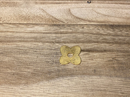 5pcs,Brushed Gold Jewelry Component,Quatrefoil  Shaped, Clover,Gold Plated Jewelry Findings, Earring/Bracelet Charms, Connector,Anti Tarnish
