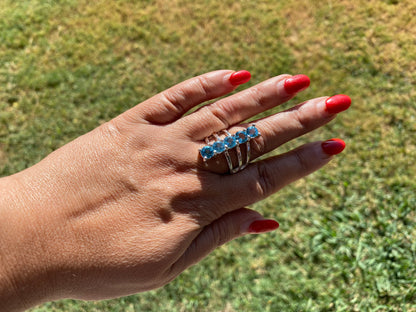 6 - 10 Size Rings, Silver Plated Gemstone Rings, Blue Topaz Rings, Citrine Ring, Peridot Ring, Garnet Ring, Fixed Size Gemstone Ring