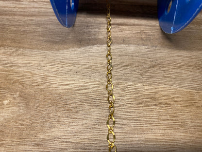 8x5mm Twisted Small Oval Link Chain, 18K Brushed Gold Overlay with Anti Tarnish, Chain By The Foot, Closed Link, Chain for Necklace/Bracelet