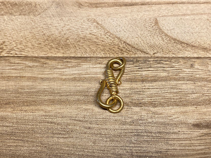 9x24mm 18k Brushed Gold Fish Hook Clasps, Fishing Hook Pendant, Bracelet Connector, Gold Plated Findings, Necklace Connector, Anti Tarnish