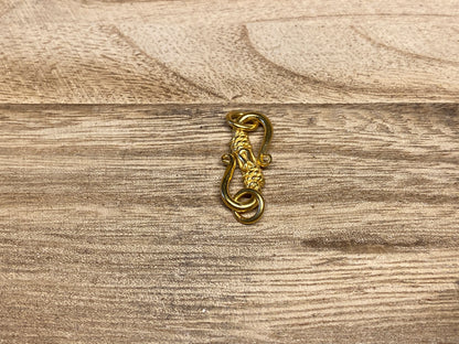 9x24mm 18k Brushed Gold Fish Hook Clasps, Fishing Hook Pendant, Bracelet Connector, Gold Plated Findings, Necklace Connector, Anti Tarnish