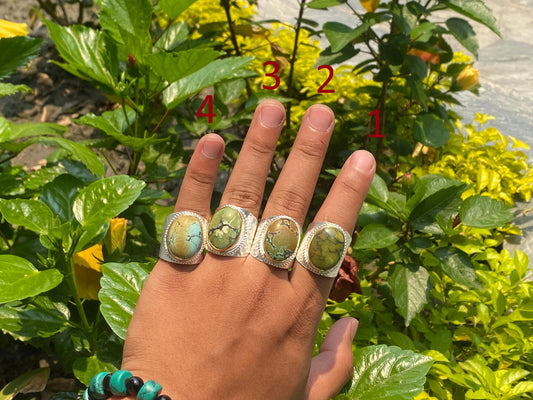 Bohemian Bliss: Adjustable Turquoise Two Tone Ring, Gold and Silver overlay over brass, Aesthetic Ring, Hammered ring.