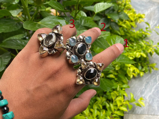Adjustable Unique Ring, Antique Designed Ring, Natural Gemstone Ring, Ring for Daily wear, Gift for her, Unisex Ring.