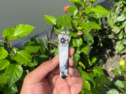Aesthetic Moonstone Pendant, Handmade Pendant, Pointed Pendant, Pendant for Daily wear, Healing Pendant.