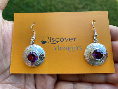 Amethyst Gemstone Silver Overlay Earring, Birthstone, Birthday Gift for Girlfriend, Dangle Earring, Gemstone Earrings, Bridesmaid Earring