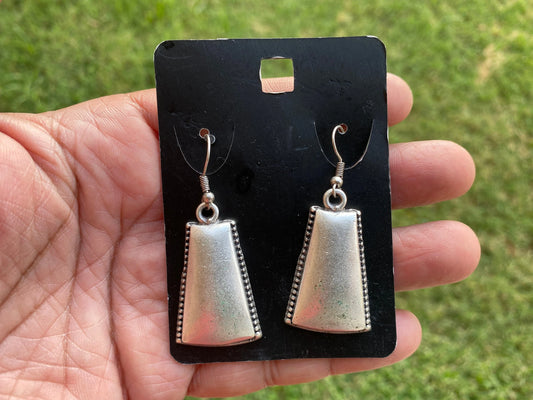 Ancient Gypsy Earring, Matte Silver Plated Dangle Earrings, Egyptian Design Earrings, Tribal Ethnic Earrings, Bridesmaid, Bridal Earrings