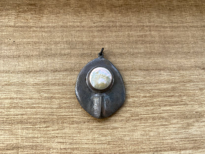 Antique Brass Small Pendant, Fresh Water Pearl, Faceted Amethyst or Smoky Topaz Gemstone Pendant, Tribal Jewelry, Handmade in Nepal,Necklace