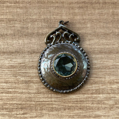 Antique Brass Small Pendant,Fresh Water Pearl Pendant,Faceted Green Topaz Gemstone,Latest Design for Earring/Necklace, Handmade Boho Jewelry