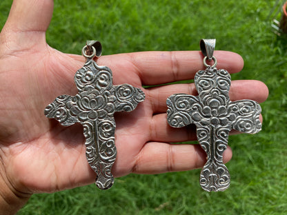 Antique Look Large Cross Pendant, Tibetan Silver Pendant,Faceted Period & Citrine Gemstone, Religious Jewelry, Religious Gift, Tibetan, Boho