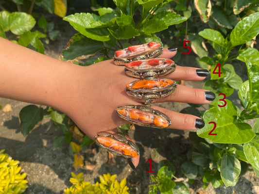Artisan Crafted Adjustable Tibetan Silver Spiny Oyster Ring, Gift ideas, Antique Ring, Hammered Ring, Aesthetic ring.