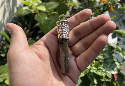 Artisan Labradorite Pendant in Hammered Tibetan Silver | Jewelry for Men or Women, Big Pointed Pendant, Unique Healing Pendant, Daily Wear