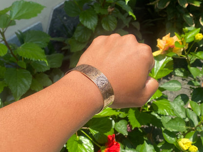 Big Adjustable Flat Copper Bracelet,  7 chakra Bracelet, Healing Bracelet, Bracelet for Daily wear, Meditation Bracelet, Unique Bracelet.