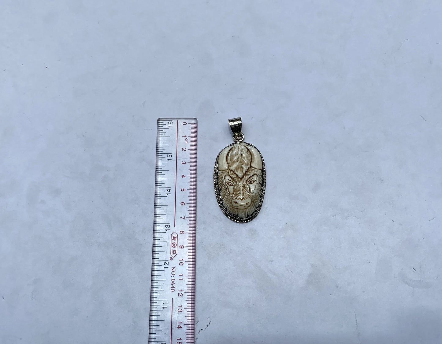 Big Bull Face carved on Buffalo Bone Pendant, Antique buffalo bone Pendant for daily wear, Tibetan Silver Pendant for Fashion, Unique&Unisex