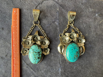 Blue Natural Turquoise Tibetan Silver Pendant, Anniversary Gift Jewelry, Healing Stone, Birthstone, Jewelry For Wedding, Southwest Pendant