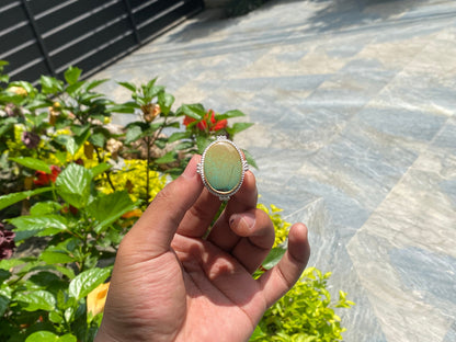Bohemian Beauty: Adjustable Turquoise Adorned Ring, Two tone Ring, Handmade Nepali Ring, Unisex Ring.