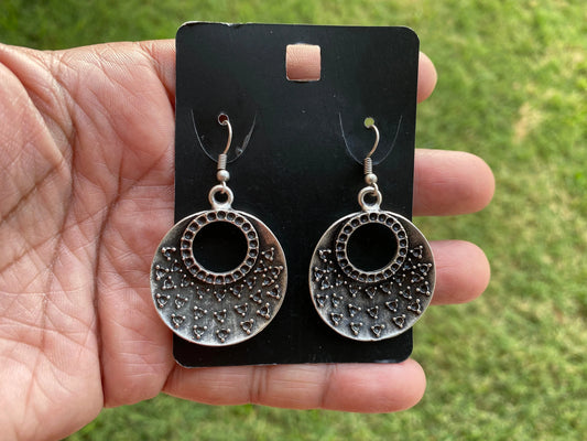 Boho Earrings, Ethnic Earrings, Antique Silver Plated Earrings, Tribal Earrings, Bohemian Earrings, Tibetan Design Earrings, Birthday Gift