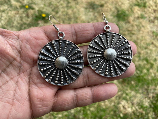 Boho Earrings, Ethnic Earrings, Tribal Earrings, Antique Silver Plated Earrings, Bohemian Earrings, Ethnic Jewelry, Egyptian Jewelry