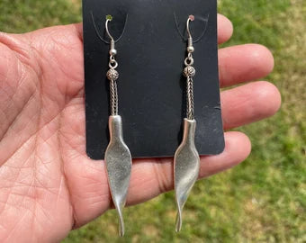 Boho Earrings, Silver Ethnic Earrings, Tribal Earrings, Antique Silver Plated Bar Earrings, Bohemian Earrings, Ethnic Jewelry, Boho Jewelry