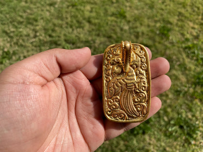 Bone Carved Marijuana Leaf with Peace Pendant, Non Tarnish Gold Overlay, Weed Leaf Unisex Jewelry, For Pot Lovers, Cannabis Leaf 420 Jewelry