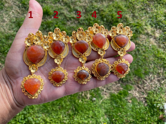 Carnelian Natural Stone Gold Pendant, Non Tarnish Brushed Gold Overlay, Sacral Chakra, Confidence Stone Jewelry, Orange Pendant for Necklace