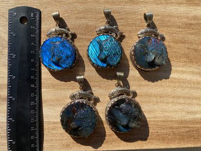 Carved Dog Face Labradorite Pendant, Tibetan Silver, Natural Stone Jewelry, Pet Lover's  Jewelry, Paw Fashion Jewelry, Dog Memorable Gift