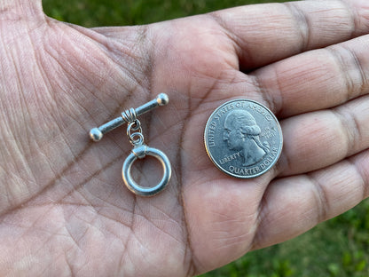 Classic Toggle, High Quality Brushed Silver Overlay Toggle Clasp, T Bar Fasteners for Necklace, Fancy Bracelet Closures, Designer's Toggles