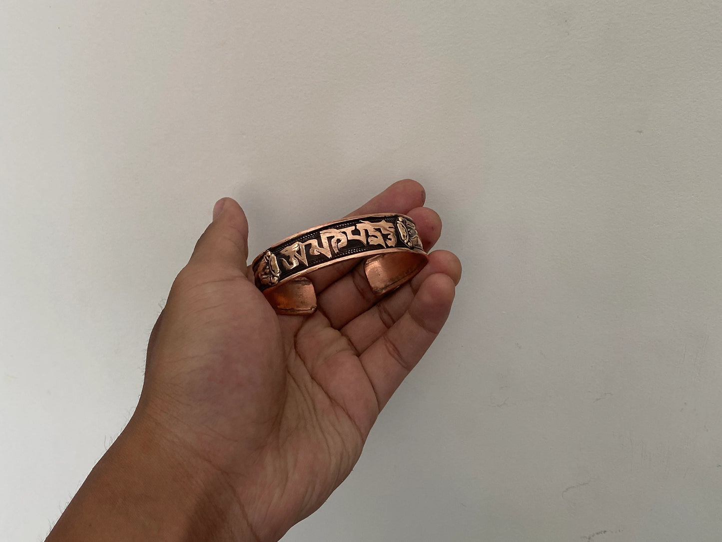 Copper Bracelet engraved with Tibetan Healing Mantra, Daily wear Bracelet, Hammered Bracelet, Copper Bracelet, Bracelet for gift.